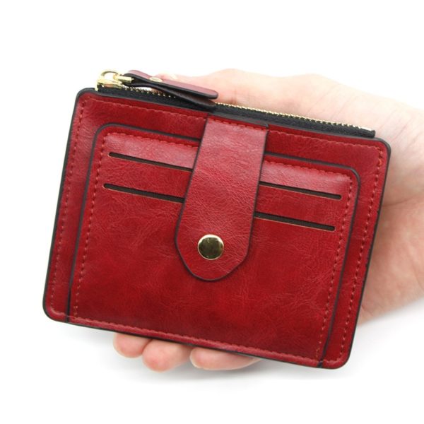 Small Fashion Credit ID Card Holder Slim Leather Wallet With Coin Pocket Man Money Bag Case For Men Mini Women Business Purse - Image 2