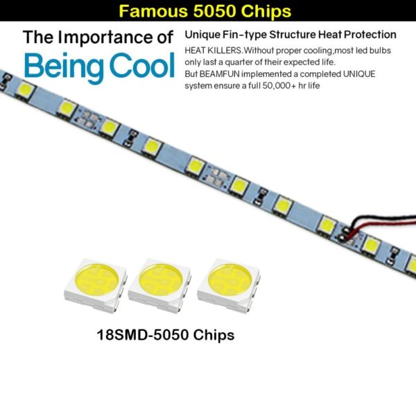 Super Bright 18-SMD LED Strip Light For Car Trunk Cargo Area Luggage Compartment Area Interior Illumination Ice Blue/White/Blue - Image 2