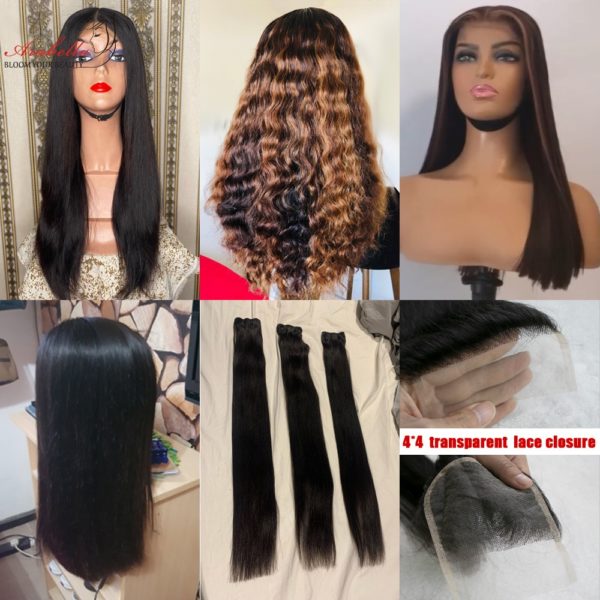 Super Double Drawn Virgin Hair Bundles Arabella Brazilian Straight Hair 100% Human Hair Bundles With 4x4 Transparent LaceClosure - Image 5