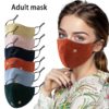 Sweet Flower Embroided Cotton Mask Adult Washable Adjustable Breathable Mouth Face Mask for Women Outdoor Dustproof Anti Wind