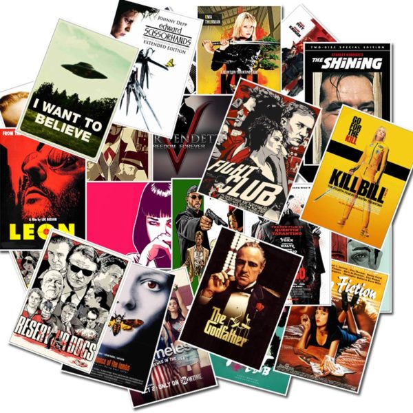 TD ZW 25Pcs/Lot Classic Movie Stickers PVC Waterproof Stickers On Laptop Travel Case Guitar Cup Skateboard Car Brand New Sticker