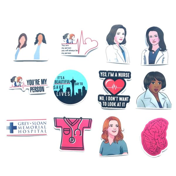 TD ZW 50 Pcs/lot Classic American Drama Grey's Anatomy Stickers For Luggage Suitcase Laptop Car Phone PVC Sticker Doctors Gift - Image 3