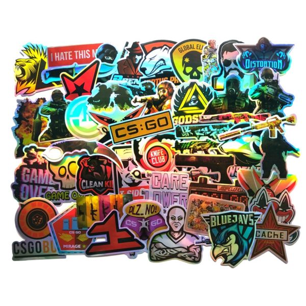 TD ZW 50Pcs Cs Go Sticker Pack for Laptop Luggage Mac Book Guitar Car Bicycle Motorcycle Sticker Colorful Vinyl DIY Decal Sticke