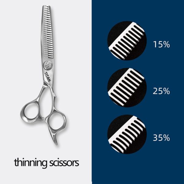 TITAN professional hairdresser barber hairdressing hair cutting thinning set of 7inch hair scissors - Image 4