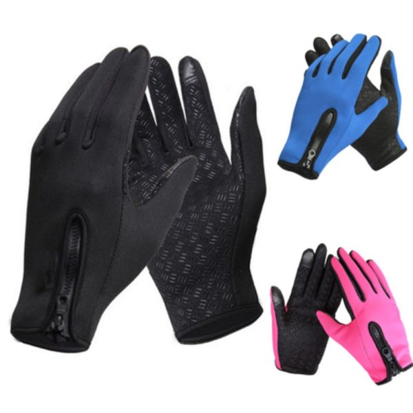 Touch-screen Bike Gloves Winter Thermal Windproof Warm Full Finger Cycling Glove Anti-slip Men Women Outdoor Bicycle Gloves