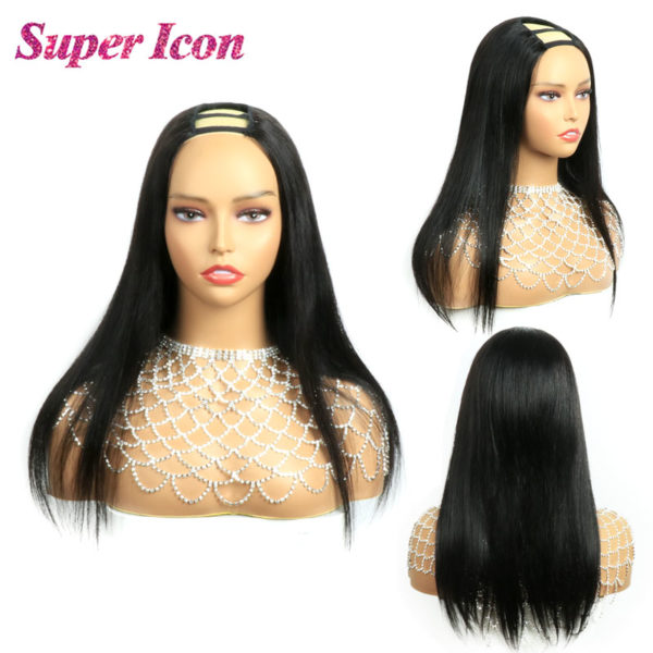 U Part Straight Human Hair Wig Brazilian Wigs For Woman Cheap U Sharp Natural Color Smooth Human Hair Wigs Glueless Super Icon - Image 3