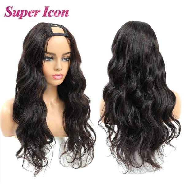 U Part Wig Body Wave Human Hair For Woman Brazilian Remy Pelucas Cheap U Sharp Natural Human Hair Wigs Glueless Super Icon - Image 4