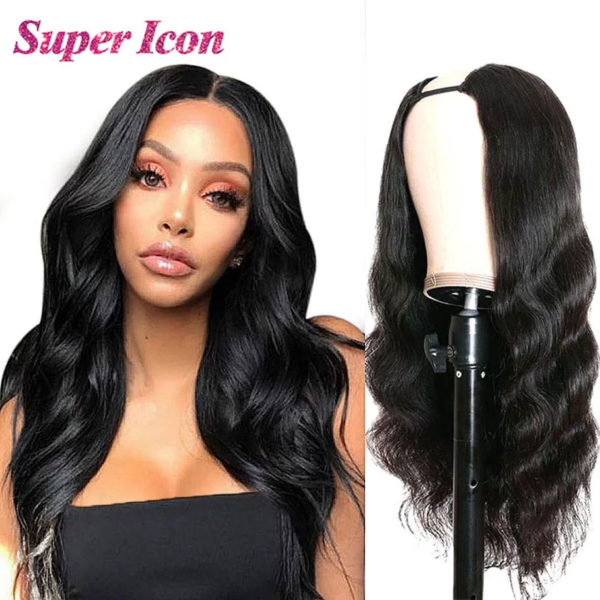 U Part Wig Body Wave Human Hair For Woman Brazilian Remy Pelucas Cheap U Sharp Natural Human Hair Wigs Glueless Super Icon