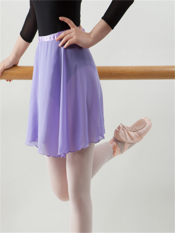 USHINE Ballet Dance Chiffon Skirt Pure Color Floral Print Practice Leotard Ballet Dance Dress Woman Girls