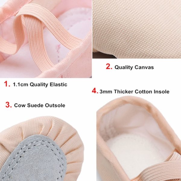 USHINE EU22-45 Cloth Head Yoga Slippers Teacher Gym Indoor Exercise Canvas Black Ballet Dance Shoes Children Kids Girls Woman - Image 3
