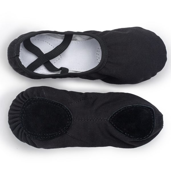USHINE EU23-45 professional quality black slippers canvas soft sole belly yoga gym ballet dance shoes girls woman man ballerina