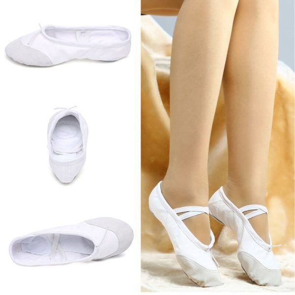 USHINE Professional White Yoga Slippers Indoor Exercising Canvas Ballet Dance Shoes For Girls Kids Children Women Gym Shoes - Image 6