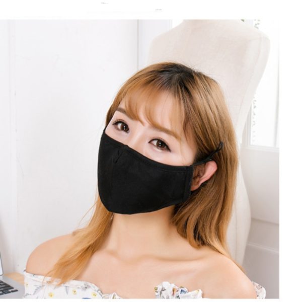 Unisex Black Cotton Mouth Mask with Filters Reusable Mask Dustproof Washable Face Mask Anime Masks For Cycling Camp Mascarillas - Image 3