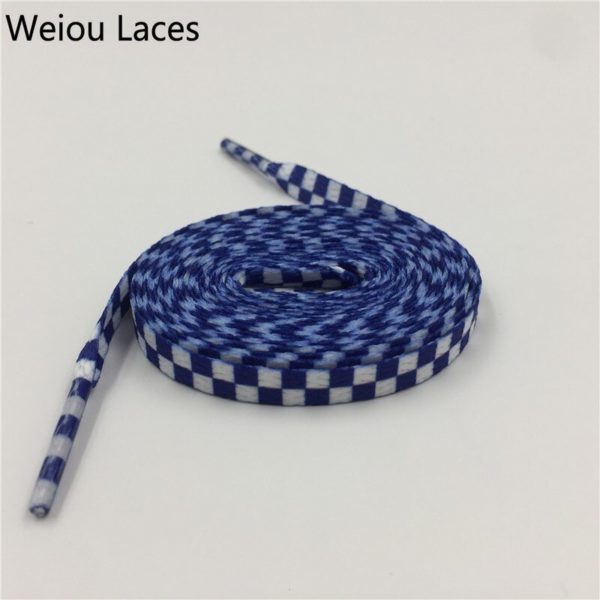 Weiou Flat Black And White Grid Shoe Lace Sublimated Printing Polyester Checkered Ribbons Shoelaces Heavy Duty Sneaker Lacing - Image 4