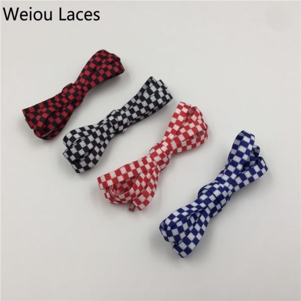 Weiou Flat Black And White Grid Shoe Lace Sublimated Printing Polyester Checkered Ribbons Shoelaces Heavy Duty Sneaker Lacing - Image 6