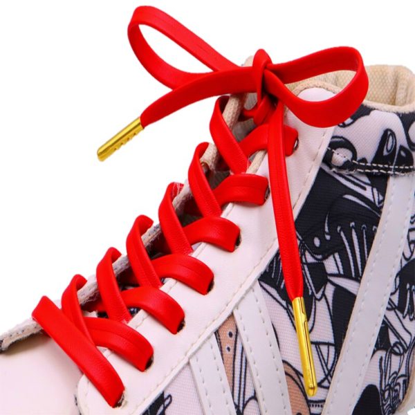 Weiou High-rank PU Leather Laces With Golden Aglets Durable Fashion Office Shoelaces Business Men Women Canvas Boots Strings2021 - Image 5