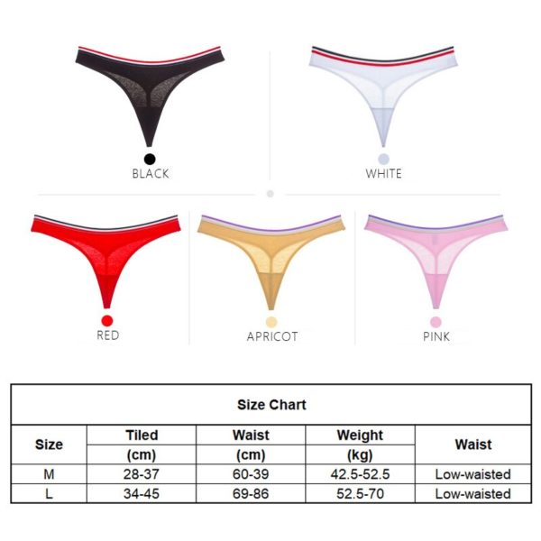 Women Athletic Shorts Sports Style Stripe Yoga Shorts Sexy Low Waist Thong Word Women No Trace Cotton T Panties Underwear - Image 5