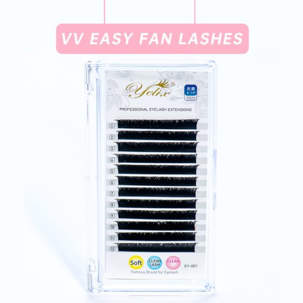 Yelix V Shape Auto-Fans Eyelash Extension Soft Easy Fan Lashes Volume Lash Extension Premium Natural Individual Lashes Mink - Image 2