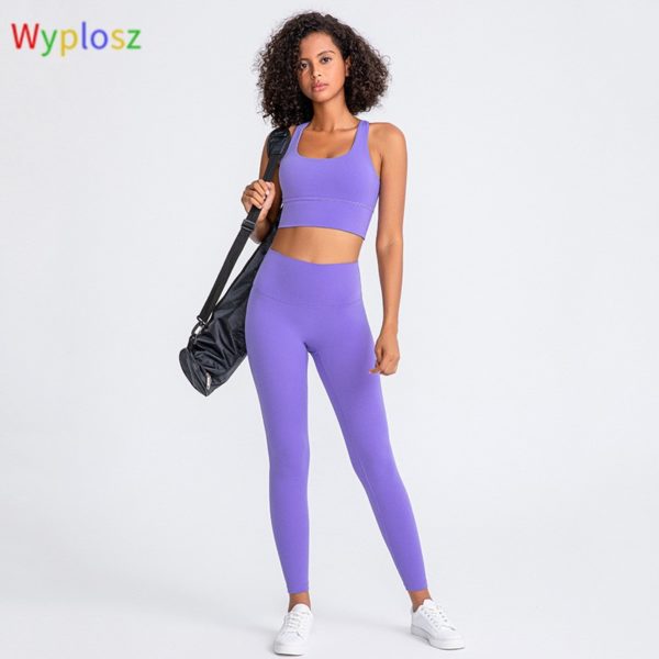 Yoga Set Tight Leggings Sports Clothing Sexy Beauty Cross Sports Bra Top Yoga Pants Sport Suit Workout Clothe For Women Sportwea