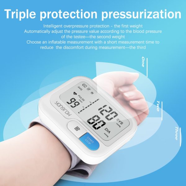 Yongrow Tonometer Automatic Wrist Digital Blood Pressure Monitor Digital lcd Sphgmomanometer Heart Rate Pulse Meter BP Monitor - Image 5