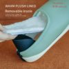 Youdiao PU Leather Home Slippers Women Shoes Dual-purpose Home shoes EVA Waterproof Winter Warm Slipper Plush Slides House flats - Image 3