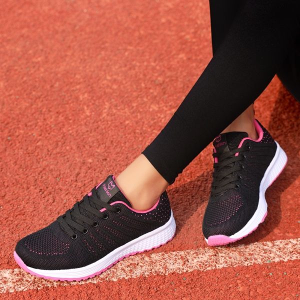 ZHENZU 2021 New Feminino Fashion Running Black Sport Shoes For Women Sneakers Light Flat Tennis Woman Shoes Outdoor Gym - Image 3