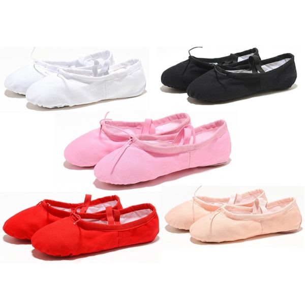 black red pink white canvas flat yoga ballet children yoga gymnastics shoes ballet dance for girls women