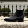 cie Handmade Goodyear Welted Chelsea Leather Outsole Boot Pebble Grain Calf Leather Men Official Shoes Black Dress Shoes A207 - Image 3