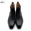 cie Handmade Goodyear Welted Chelsea Leather Outsole Boot Pebble Grain Calf Leather Men Official Shoes Black Dress Shoes A207 - Image 5