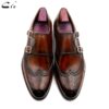 cie Round Toe Brogues Full Grain Genuine Calf Leather Formal Shoes Custom Men's Dress Monk Straps Office Shoe Men Elegant MS00 - Image 4