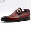cie Square Plain Toe Full Grain Calf Leather Custom Blake Stitch Men's Handmade Dress Monk Straps Office Shoe Men Elegant MS02 - Image 2