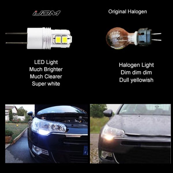 iJDM White 6000K High power No error hp24w G4 12v led drl light for peugeot 3008 5008 citroen C5 accessories led drl Day Lights - Image 6