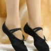 professional white yoga slippers indoor exercise canvas ballet dance shoes for kids girls children women sport shoes