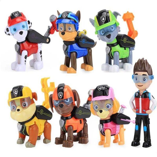 psi patrol 7pcs/set Toys Dog Can Deformation Toy Captain Ryder pat patrouille birthday Action Figures Toys for Children Gifts