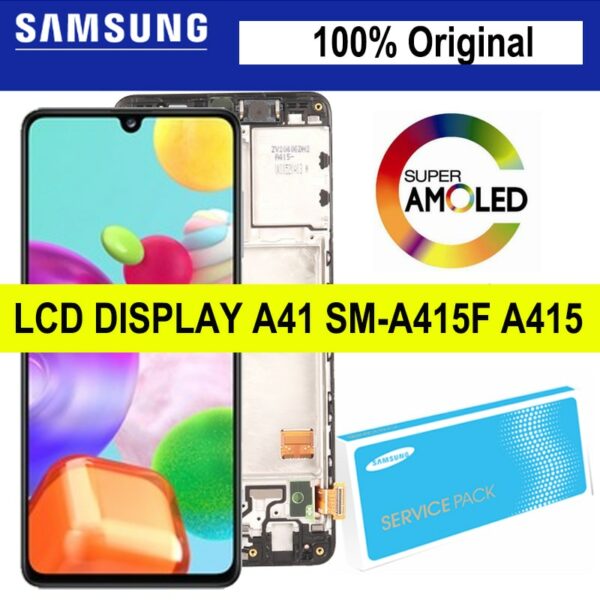 100% Original 6.1" Super AMOLED For Samsung Galaxy A41 SM-A415F A415 LCD Display Touch Screen Digitizer Assembly Repair Parts