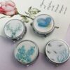 1PC Fashion Flower pattern Medicine Organizer Portable Pill Box Makeup Storage Container Folding Pill Case Metal Pill Cutte - Image 3