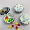 1PC Fashion Flower pattern Medicine Organizer Portable Pill Box Makeup Storage Container Folding Pill Case Metal Pill Cutte - Image 5