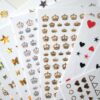 1PCS Eye Butterfly Flower Shell Crown Nail Art Sticker Black And White Love Gold And Silver Geometry Nail Art Decoration - Image 5