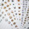 1PCS Eye Butterfly Flower Shell Crown Nail Art Sticker Black And White Love Gold And Silver Geometry Nail Art Decoration - Image 6