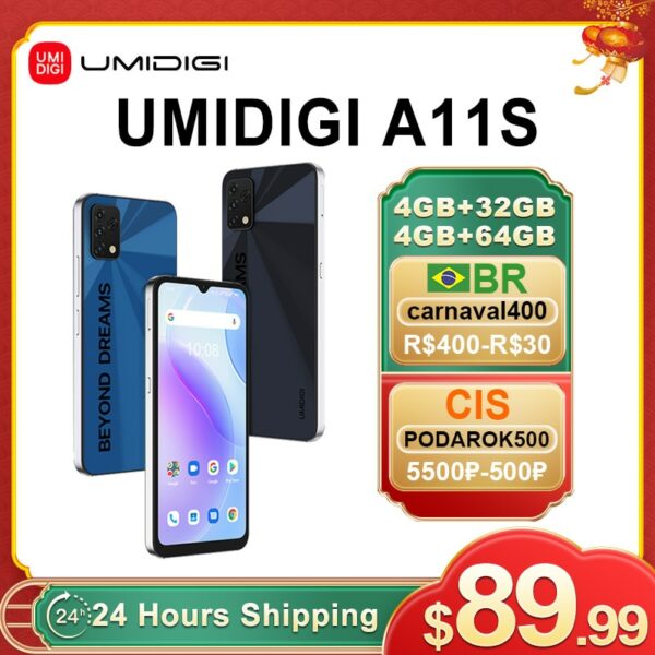 [24H Shipping] UMIDIGI A11S 4GB+32GB/64GB Global Version Smartphone 5150mAh 16MP Triple Camera 6.53" HD+ Display