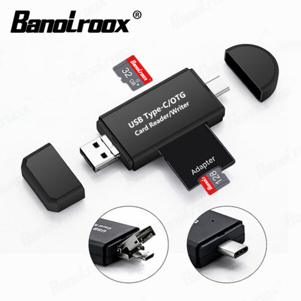 3 in 1 OTG Card Reader USB Type C SD Memory Card reader Adapter Micro SD Card Reader for Type-C/Android/Laptop Accessories