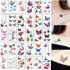 30Pcs/Set No Repeat Temporary Tattoo Stickers Waterproof Arm Clavicle Body Art Sticker Disposable butterfly tatouage temporaire