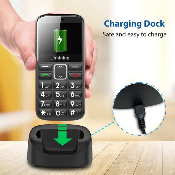 3G Big Button Mobile Phone for Elderly, Senior Mobile Phone With SOS Emergency Button Hearing Aid Compatible and Charging Dock - Image 4