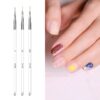 3Pcs/set Gel Nail Art Line Painting Brushes Crystal Acrylic Thin Liner Drawing Pen Nail Art Manicure Tools Set