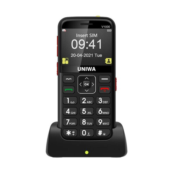 4G Network phone UNIWA V1000 2.31-inch large screen button US version of candy phone SOS with base mobile phone for elderly - Image 2