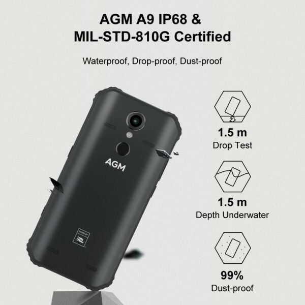 5.99" AGM A9 4G Rugged Smartphone Dual Nano SIM Rugged Phone IP68 Waterproof 5400mAh Mobile Phone Cellphone 4GB 64GB NFC - Image 4