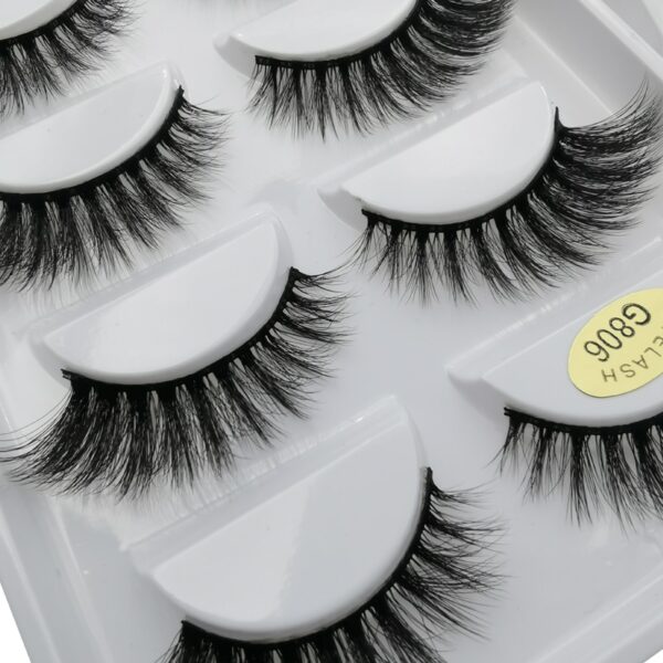 5 Pairs Multipack 3D Mink Lashes False Eyelashes Handmade Wispy Fluffy Long Lashes Natural Eye Makeup Tools Eye Lashes G806 - Image 2