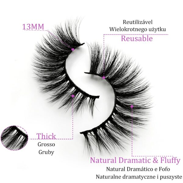 5 Pairs Multipack 3D Mink Lashes False Eyelashes Handmade Wispy Fluffy Long Lashes Natural Eye Makeup Tools Eye Lashes G806 - Image 3