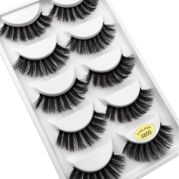 5 Pairs Multipack 3D Mink Lashes False Eyelashes Handmade Wispy Fluffy Long Lashes Natural Eye Makeup Tools Eye Lashes G806 - Image 5