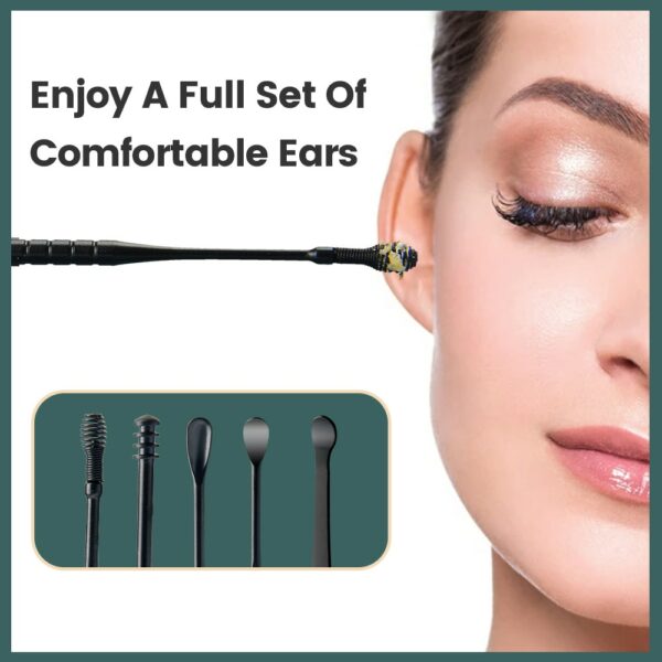 6Pcs Ear Wax Remover Ear Cleaning Kit Ear Pick Earpick Ear Cleaner Spoon Care Ear Clean Tool for Baby Adults Ear Care Set - Image 2